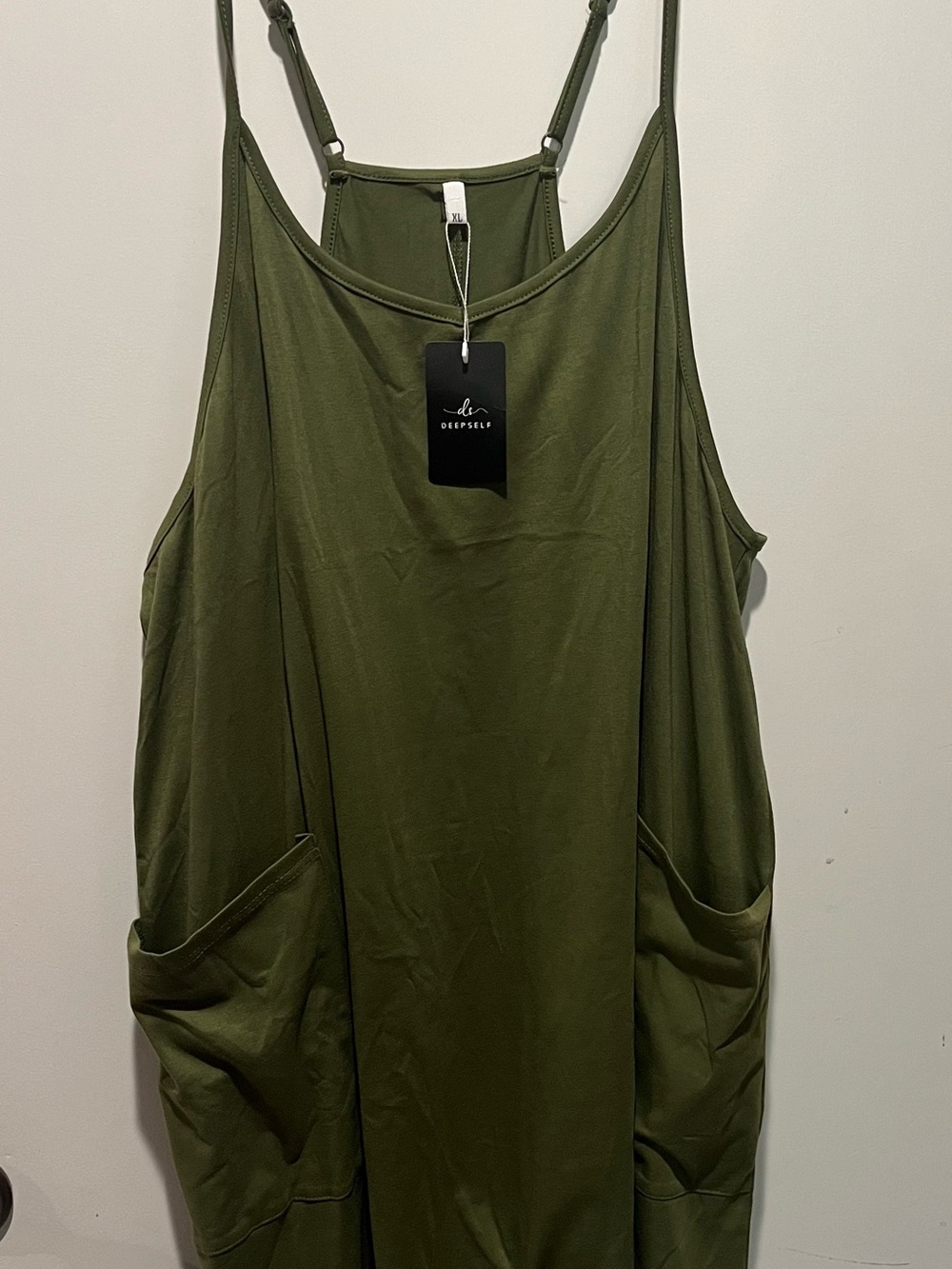 Deepself Olive Green Sleeveless Romper with Pockets